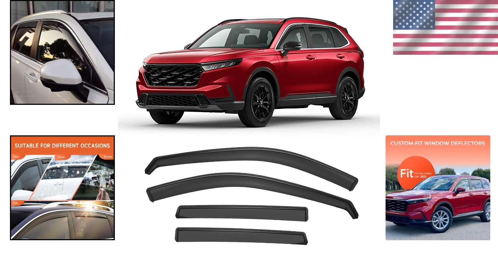 Aerodynamic Window Deflectors for 2023-2024 Honda CR-V EX Sport Touring Models