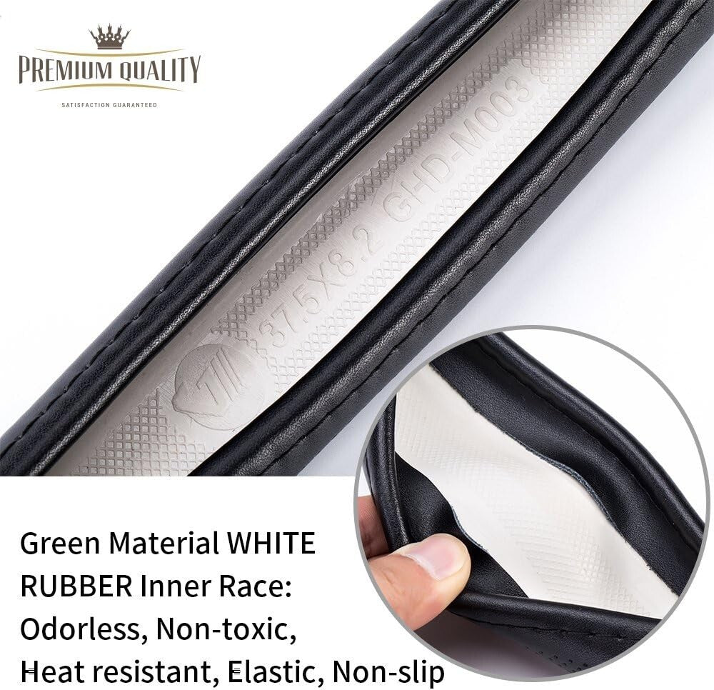 15.5-Inch Black Leather Steering Wheel Cover – Protect & Enhance Driving Comfort