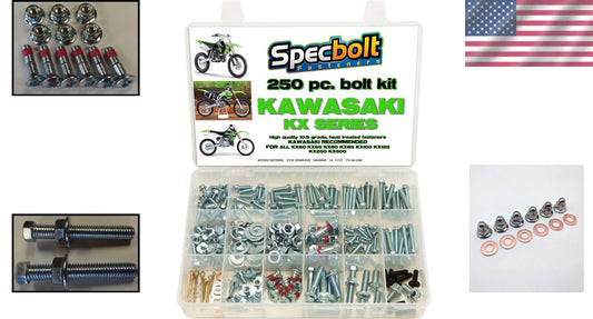 Kawasaki KX Two Stroke Maintenance Bolt Kit with 18 Compartment Organizer