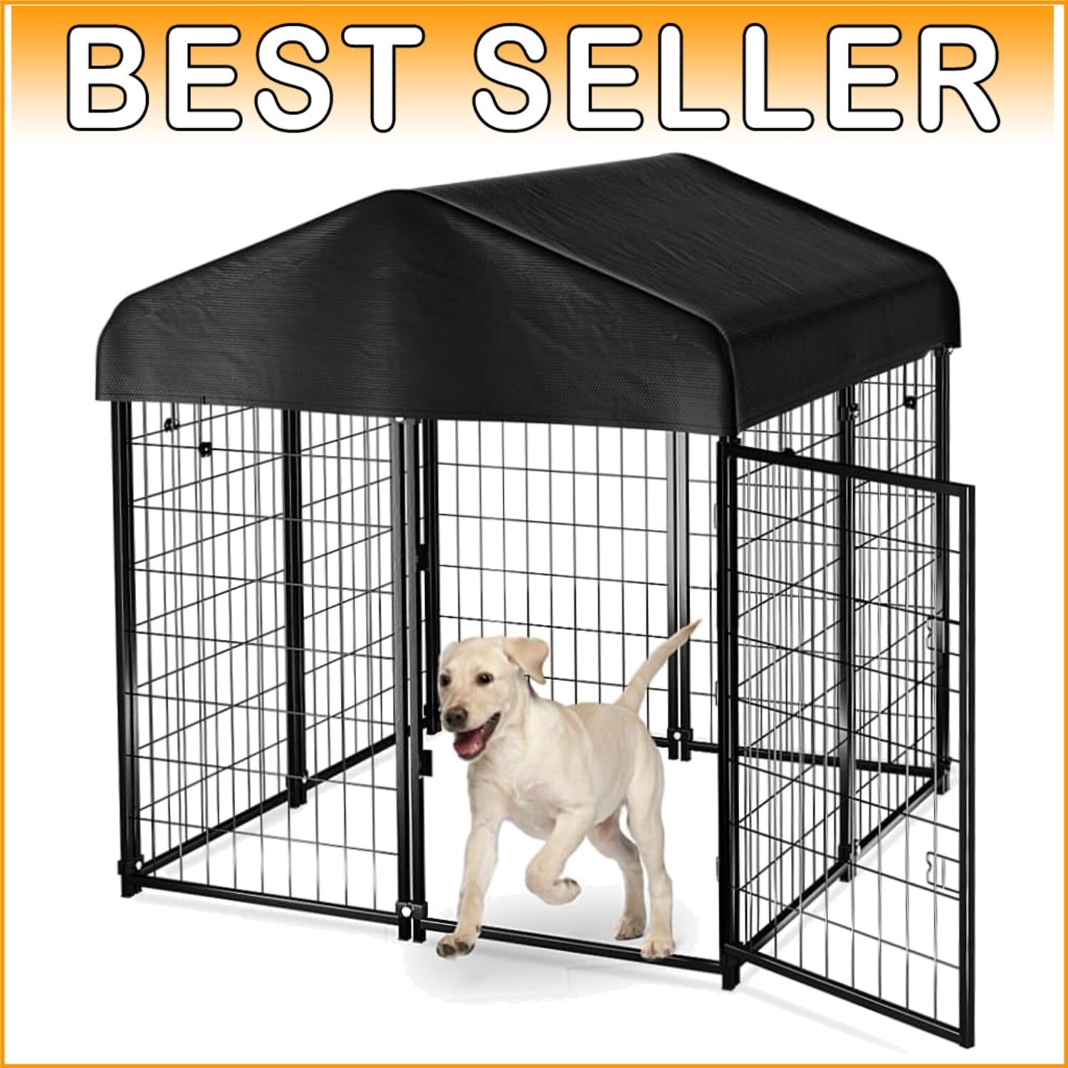 Spacious Outdoor Dog House with Waterproof Roof for Small to Medium Breeds