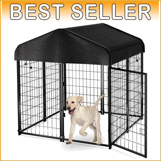 Spacious Outdoor Dog House with Waterproof Roof for Small to Medium Breeds