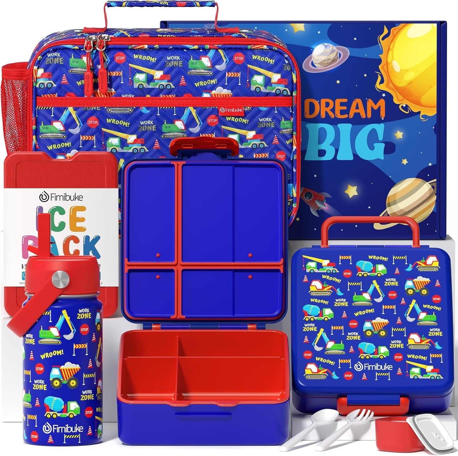 Leak-Proof 4-Compartment Kids Bento Box & Insulated Water Bottle for School Fun