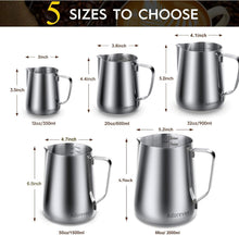 Load image into Gallery viewer, 50oz Heat Resistant Milk Frothing Pitcher with Ergonomic Handle - Classic Design