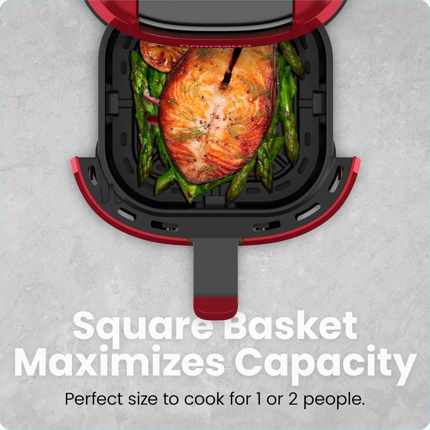 2 Qt Red Air Fryer with Touch Control & Safety Shutoff – Perfect for 1-2 People