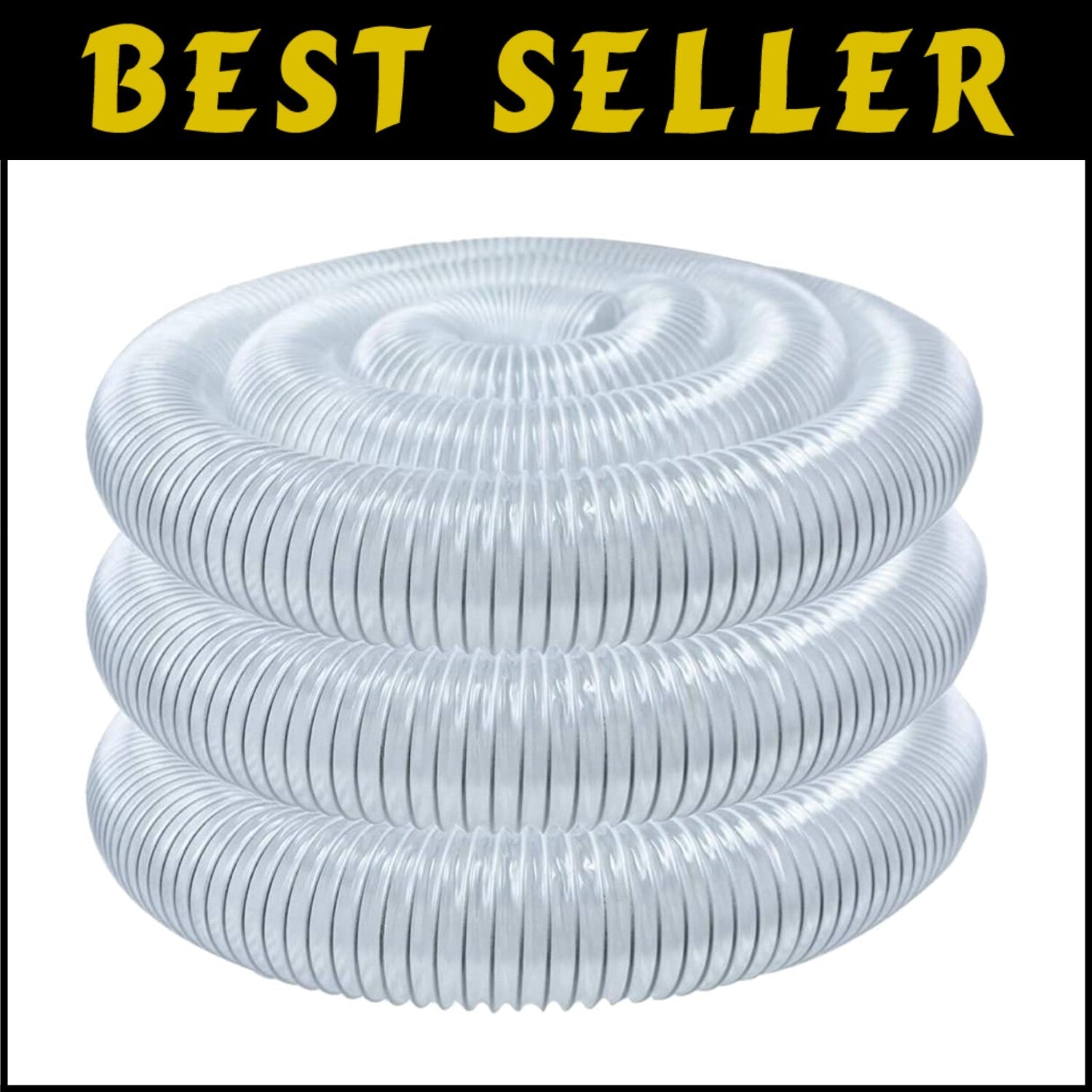 Flexible 6" Diameter x 20' PVC Dust Collection Hose - Monitor Dust Easily