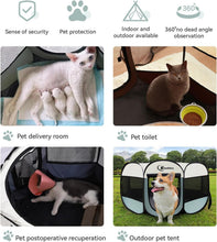 Load image into Gallery viewer, Portable Indoor/Outdoor Pet Playpen for Dogs, Cats, and Small Animals - Grey
