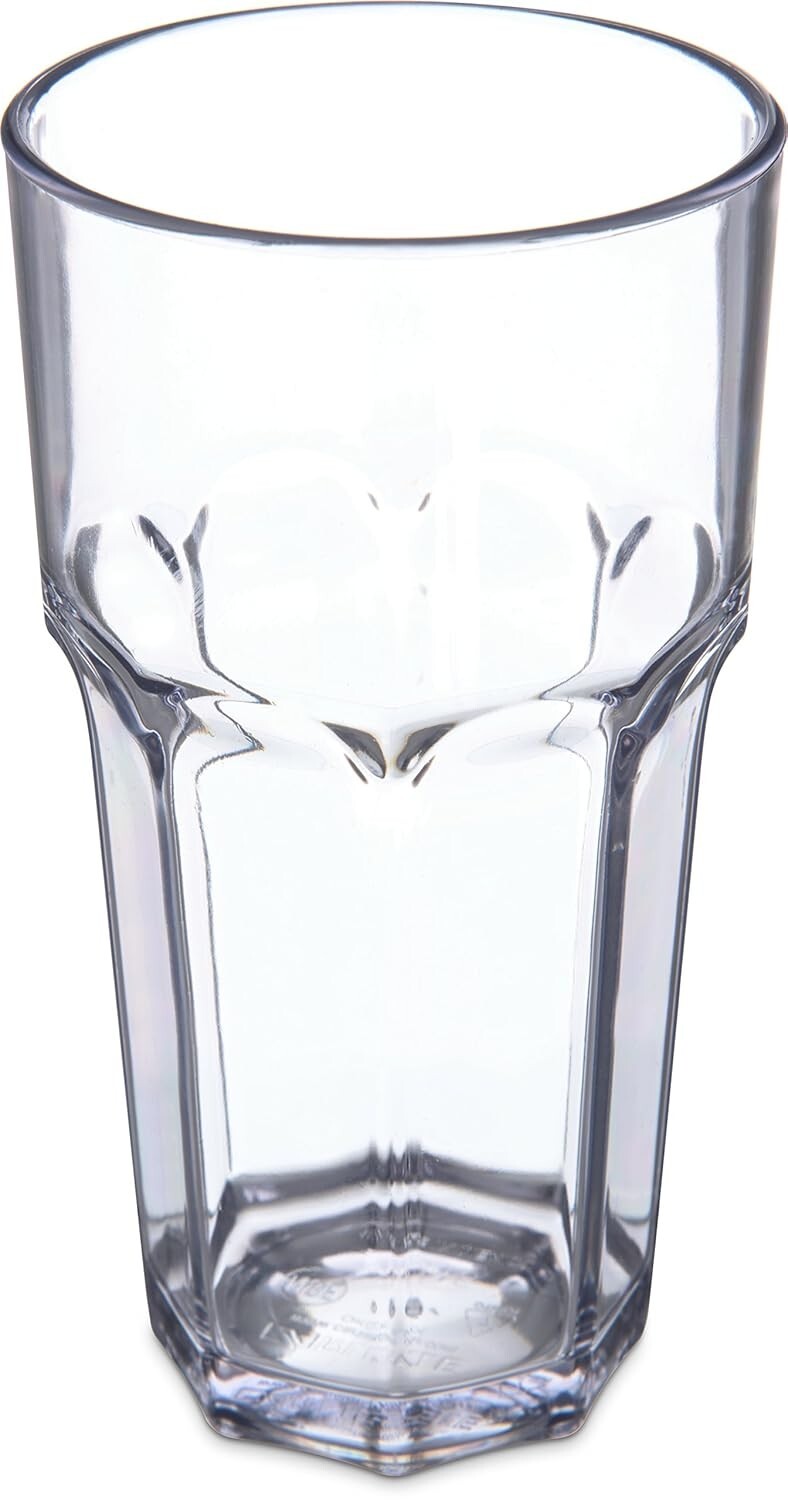 Multi-Use Clear Plastic Tumblers - 24 Pack of Louis 16-Ounce Tall Glasses