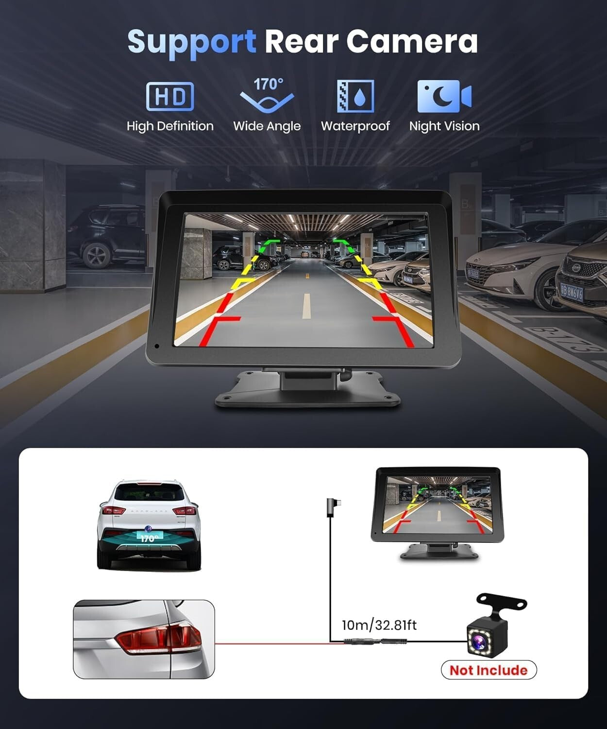 Portable 7-Inch Car Stereo with Voice Control & Navigation - All Vehicles