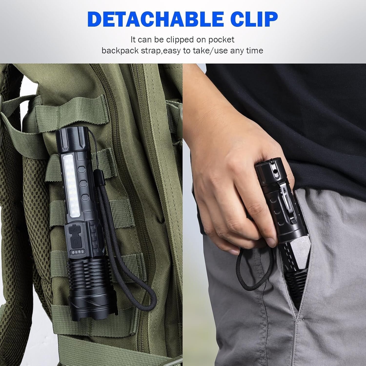 High Performance Rechargeable LED Flashlight Set - Perfect for Camping & Hiking