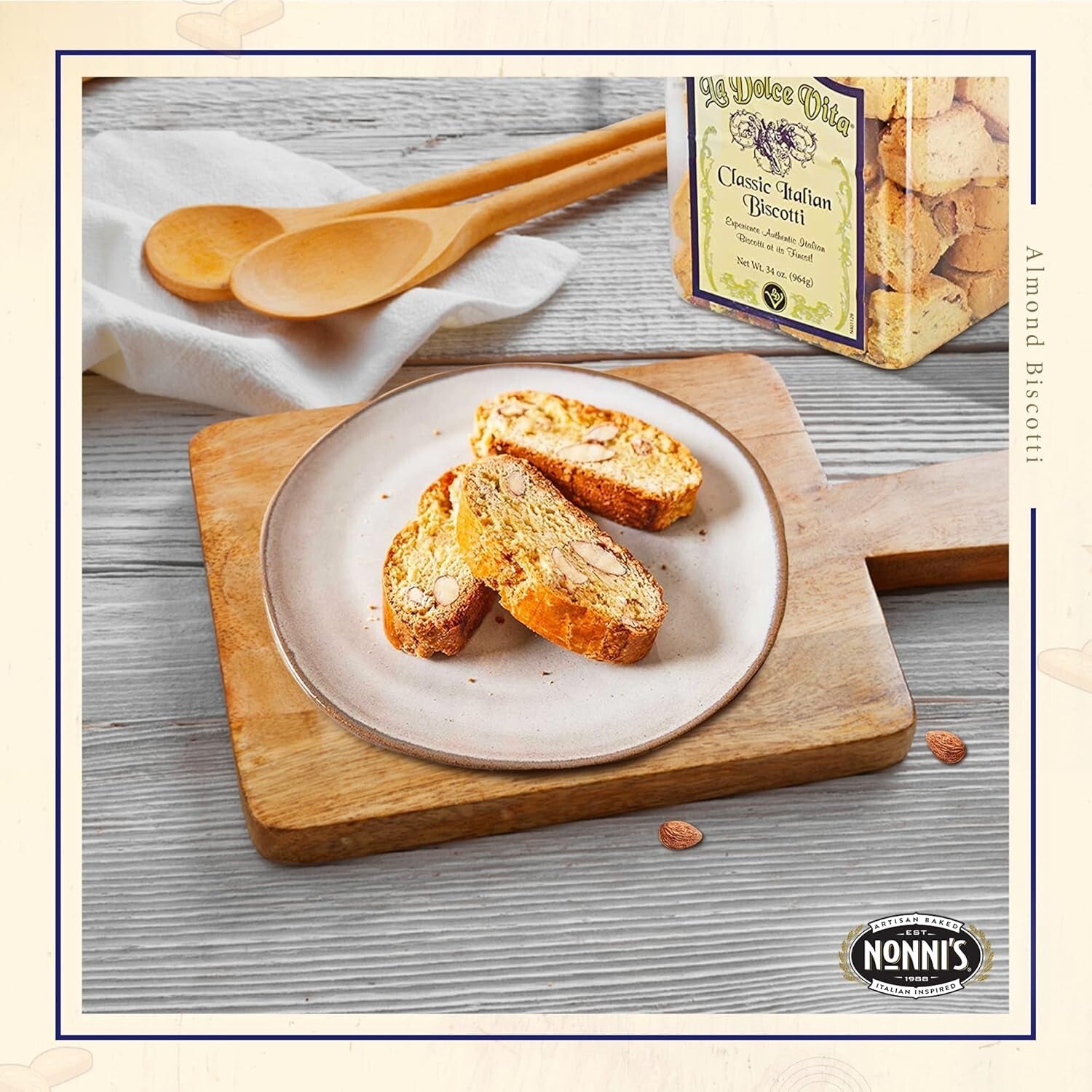 Deliciously Crunchy Italian Almond Biscotti - 4x34oz Perfect for Coffee Lovers