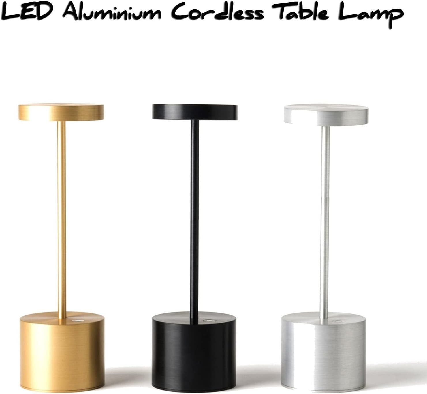 Elegant Gold Dimming LED Table Lamp – 5000mAh Rechargeable & Portable Design