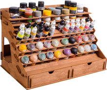 Load image into Gallery viewer, 58-Hole Paint Organizer: Removable Shelf &amp; Stands for Miniature Painting