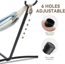 Load image into Gallery viewer, Heavy-Duty Double Hammock with Space-Saving Steel Stand - 450lb Capacity