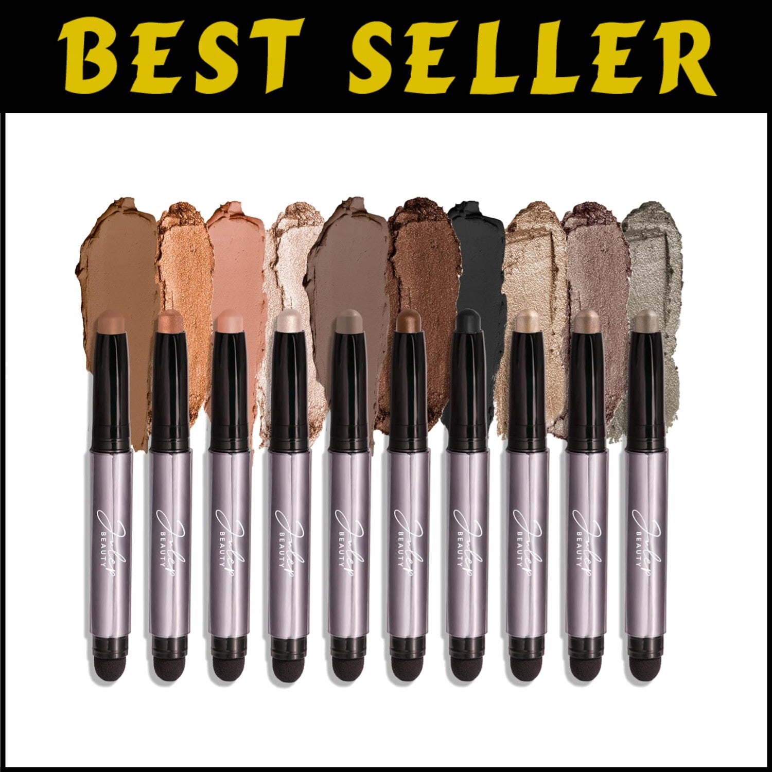 10-Piece Matte and Shimmer Eyeshadow Stick Palette - Waterproof & Nourishing