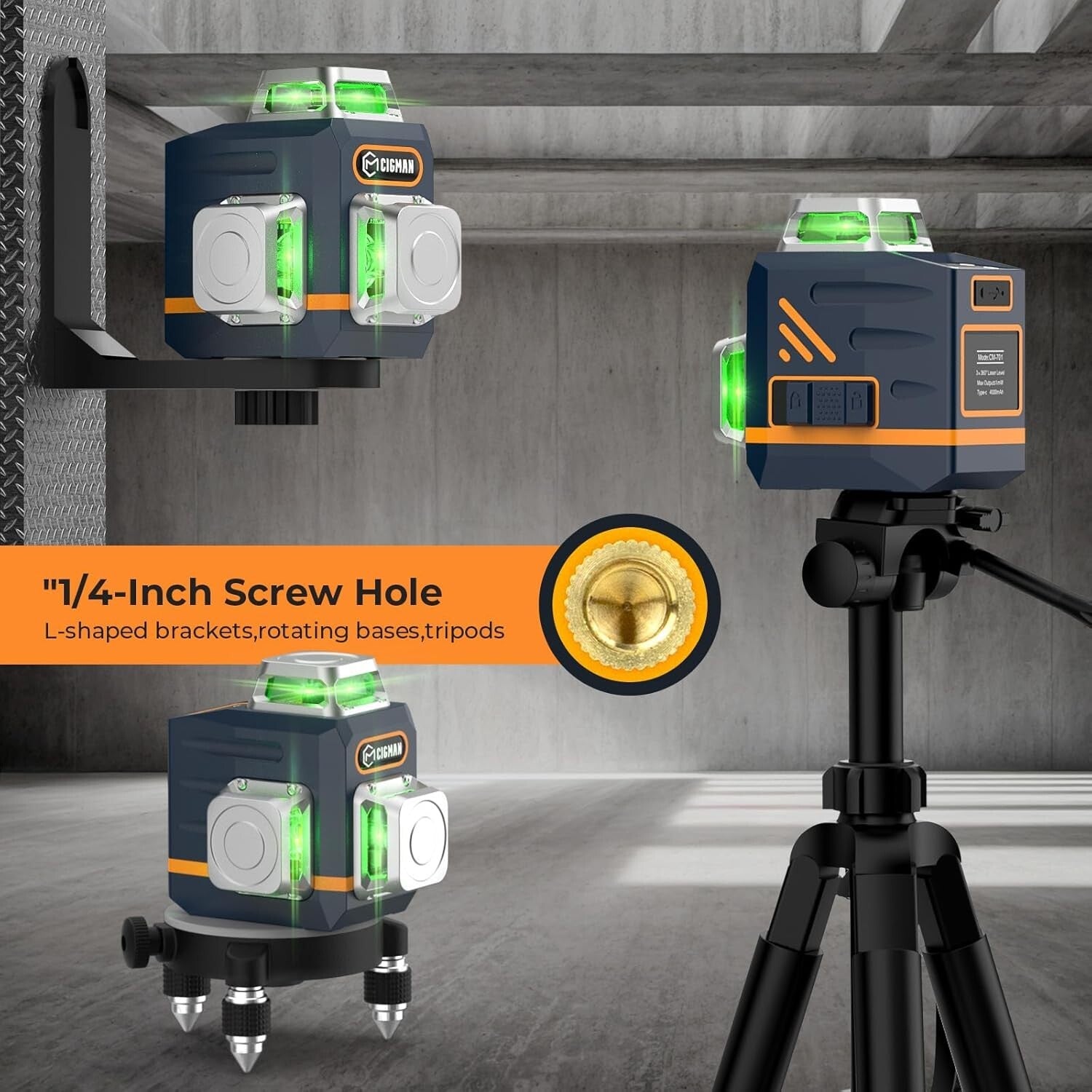 Precision 3D Green Laser Level with Tripod & Remote Control for DIY Projects