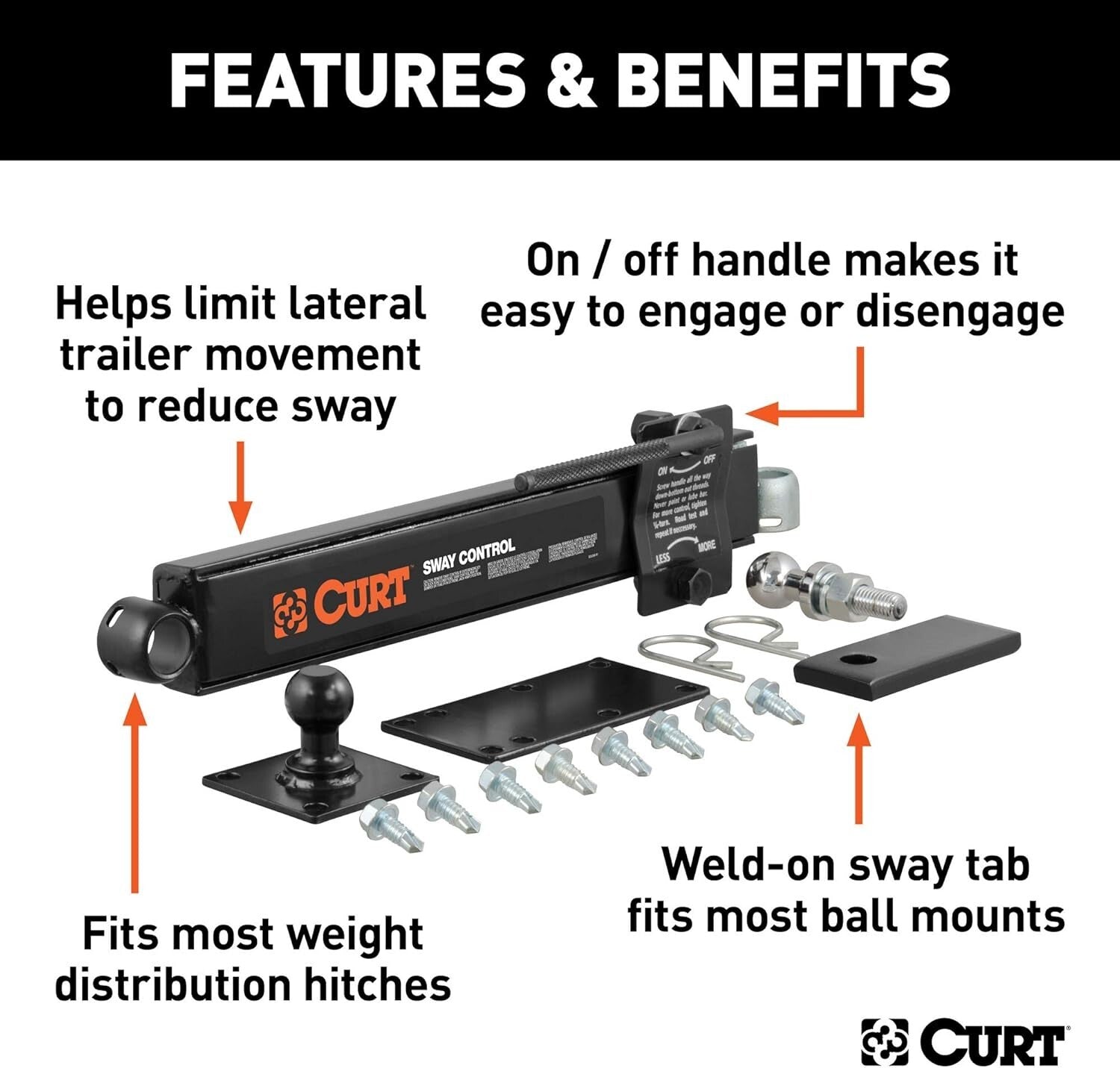 Durable Trailer Anti-Sway Bar Control Kit - Enhanced Stability for Safe Towing