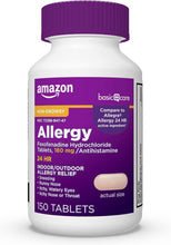 Load image into Gallery viewer, Fexofenadine Hydrochloride 180 mg Tablets - Non-Drowsy Allergy Relief 150 Count