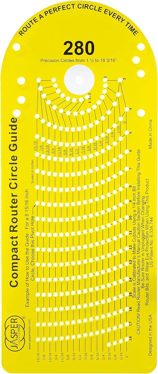 Lightweight and Durable Circle Router Kit - Includes Centering Disc & Pivot Pins