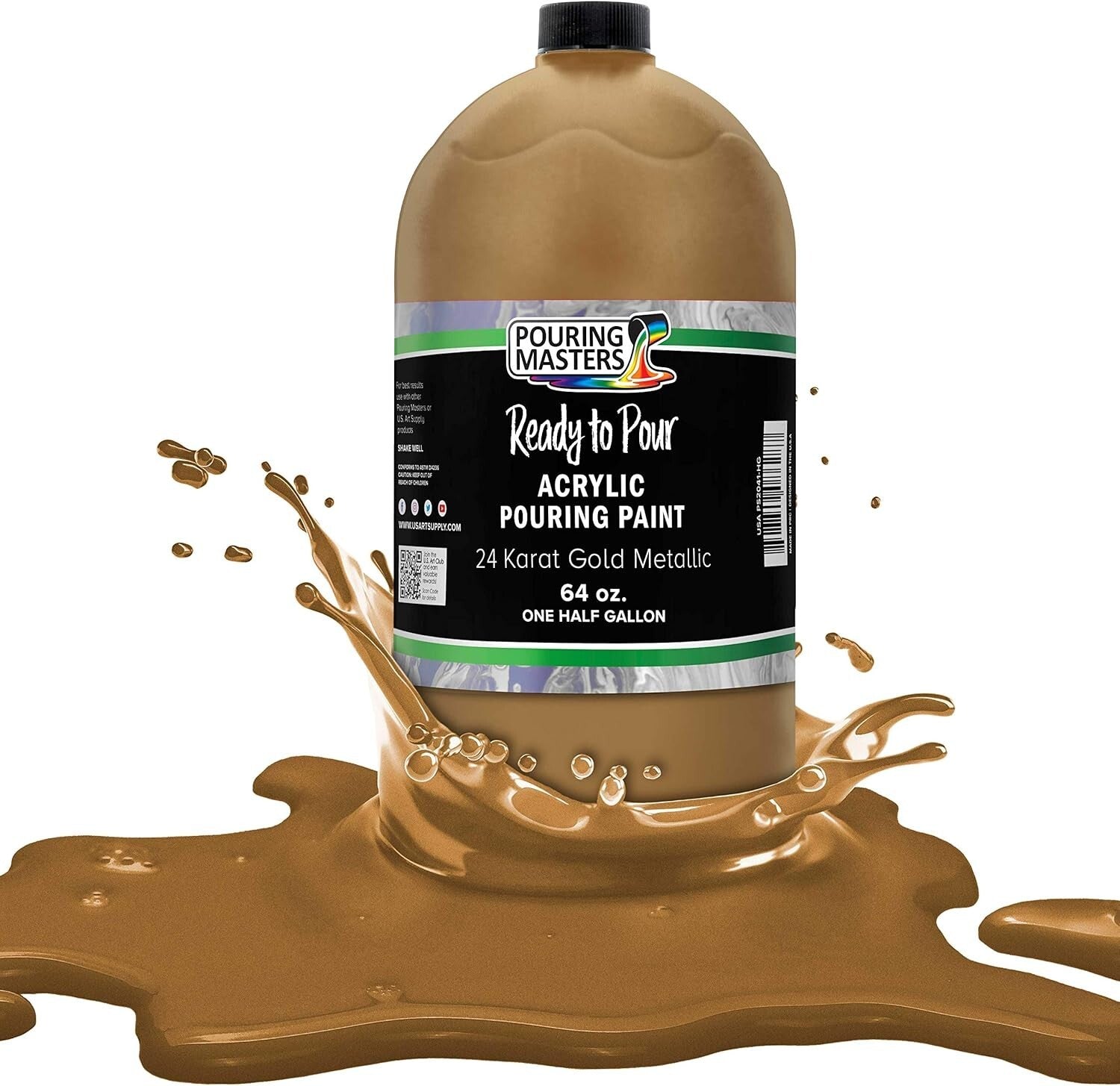 Effortless 64-Ounce Metallic Pouring Paint - 24 Karat Gold for Stunning Art