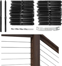 Load image into Gallery viewer, Durable 120 Pack 1/8" Railing Kit - Minimalist Black Aesthetic for Any Space