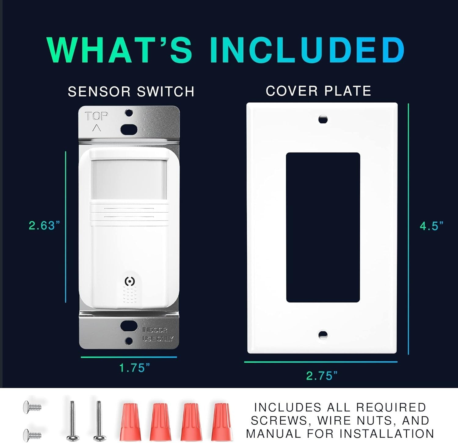 2 Pack UL Certified Motion Sensor Light Switch - Energy Saving Indoor Solution