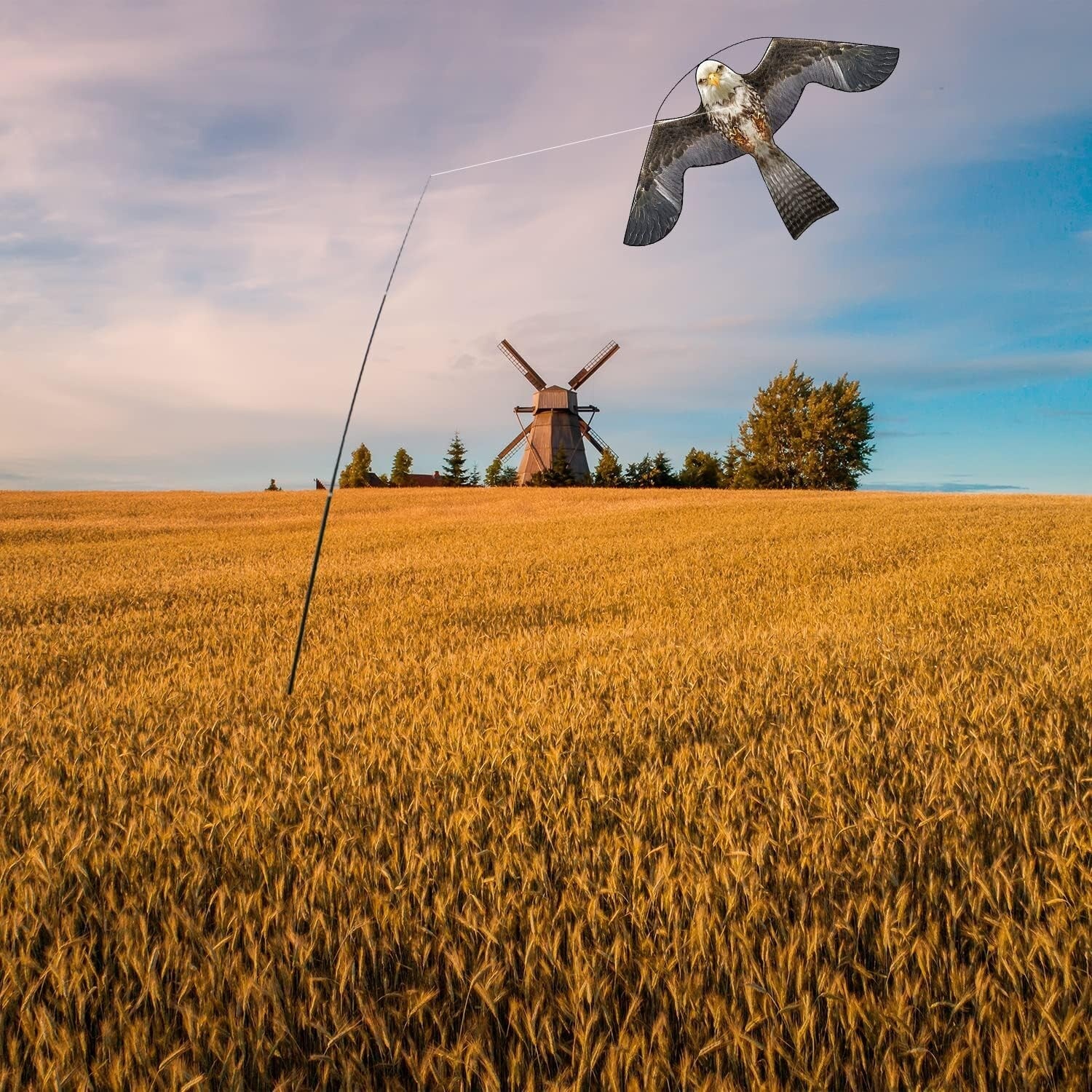 Durable 4m Pole Bird Scarer Kite - Scare Off Birds Safely & Effectively