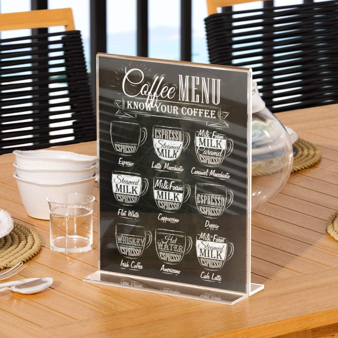 12 Count Acrylic T-Shape Sign Holders - 8.5 x 11 Inches for Effective Marketing