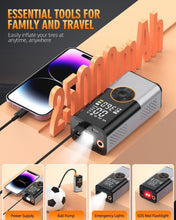 Load image into Gallery viewer, Compact Tire Inflator with 25000mAh Battery and Multifunctional Emergency Tools