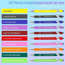 Load image into Gallery viewer, 50-Piece Inspirational Pens with Stylus Tip - Motivational Quotes for Coworkers