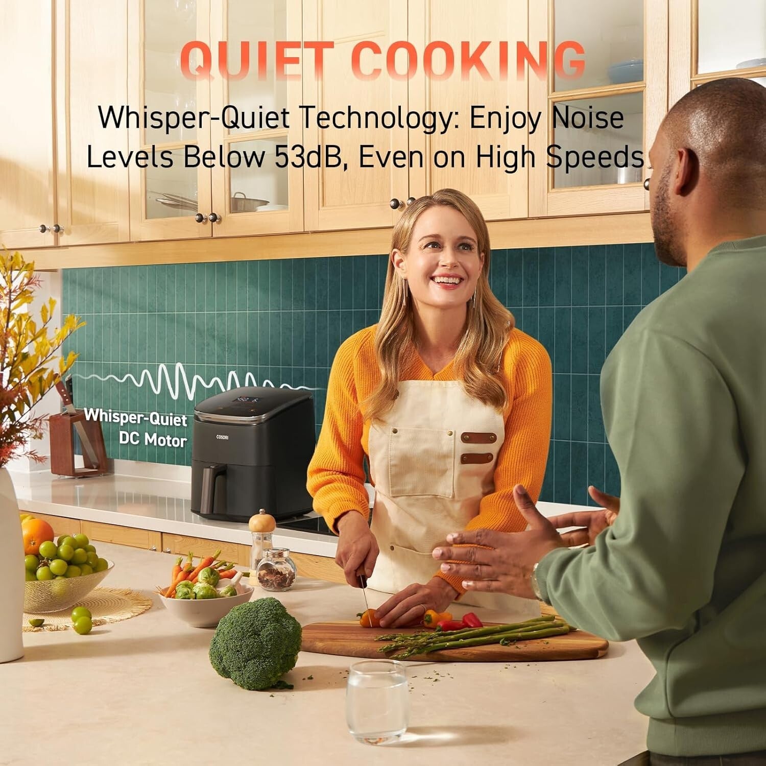 Efficient 9-in-1 Air Fryer with Non-Stick Basket & Family-Sized 6-Quart Capacity