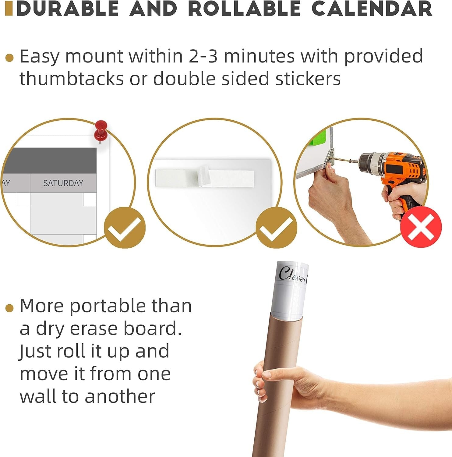 2025 Jumbo Dry Erase Wall Calendar - 48"x58" with Notes Section & Accessories