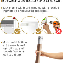 Load image into Gallery viewer, 2025 Jumbo Dry Erase Wall Calendar - 48"x58" with Notes Section &amp; Accessories