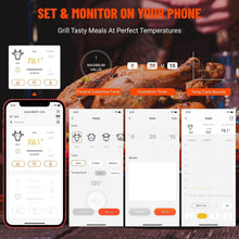 Load image into Gallery viewer, Rechargeable Wireless Meat Thermometer with Colored Probes and LCD Display