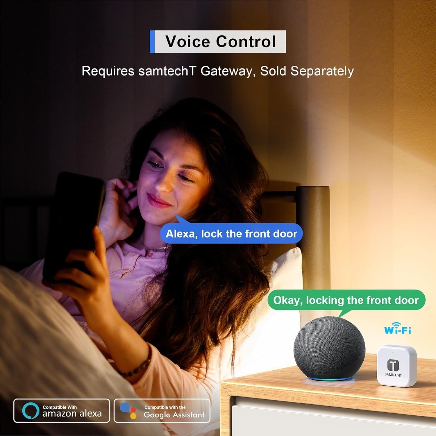 Biometric Keyless-Entry Smart Lock - Fingerprint & Code Touchscreen Gold Design