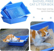 Load image into Gallery viewer, Reusable Cat Litter Box with 3 Sifting Trays - Convenient Scoop-Free Solution