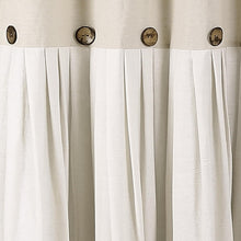 Load image into Gallery viewer, Charming Color Block Linen Shower Curtain with Coconut Buttons for Modern Baths
