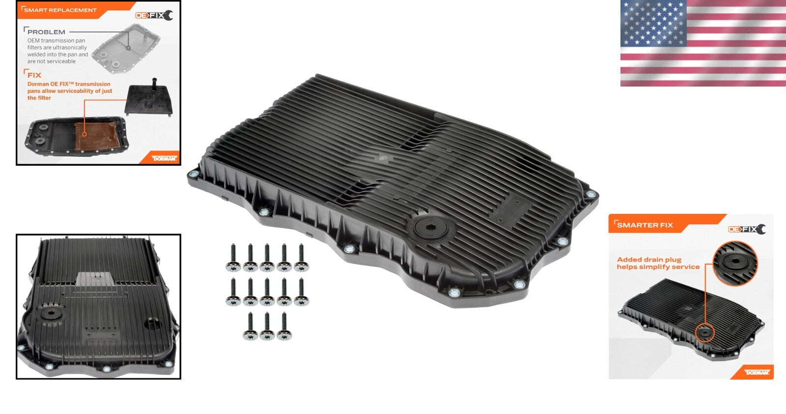 Durable Transmission Fluid Pan with Drain Plug, Gasket & Bolts for Select Models