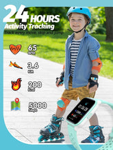 Load image into Gallery viewer, Durable Kids Smartwatch with Activity Tracking &amp; Vibration Alarm - Green Design