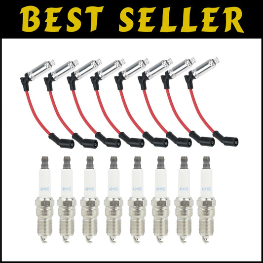 High-Performance Iridium Spark Plugs & Wires for Chevy LS V8 Trucks - Pack of 8