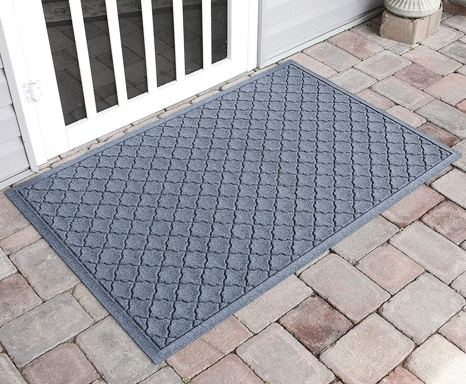 Durable 4' x 6' Indoor/Outdoor Mat - Water-Trapping, Non-Slip Bluestone Design