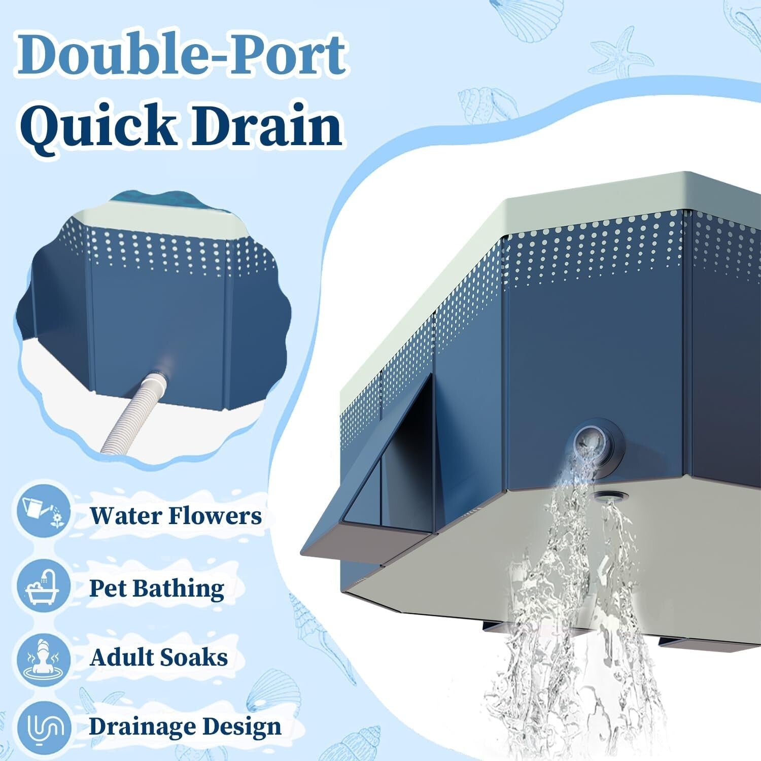 All-In-One Rectangular Family Pool with Cover and Maintenance Kit - 113" x 66"