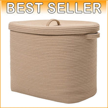 Load image into Gallery viewer, Stylish 22" Rectangular Storage Basket - Soft Cotton Rope for Home Organization