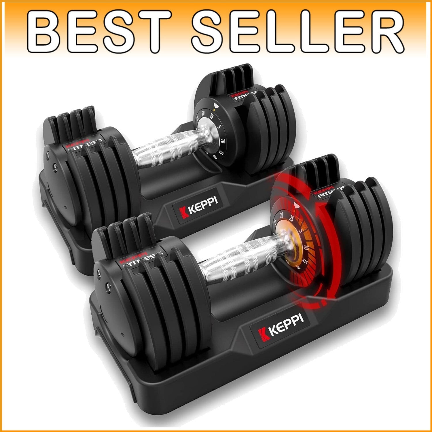 Adjustable 25lb-25lb Dumbbell Set with Anti-Slip Handle for Efficient Workouts