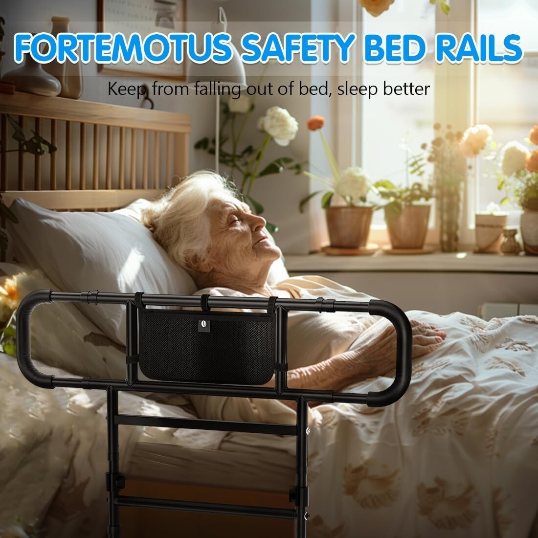 Adjustable Bed Assist Rails for Seniors - Safe & Durable Bedside Stability