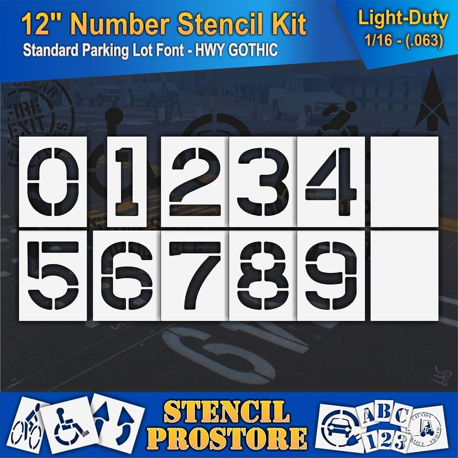 Flexible 12" Number Stencils - 1/16" Thickness Light-Duty Kit for Easy Painting