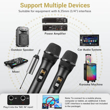Load image into Gallery viewer, Dual Cordless UHF Microphone Set - Rechargeable Metal Design for Versatile Use