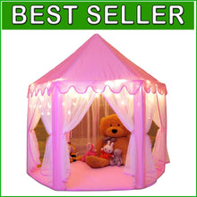 Load image into Gallery viewer, Princess Tent Playhouse for Kids – Enchanting Indoor/Outdoor Castle with Lights