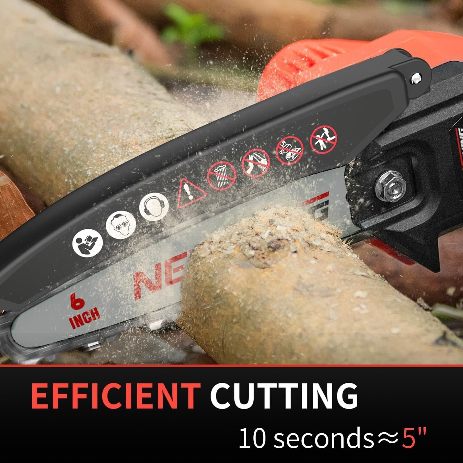 Portable Mini Chainsaw with Dual High-Wear Chains - Effortless Operation