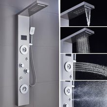 Load image into Gallery viewer, Brushed Nickel Shower Panel with LED Rainfall Design - Multi-Function &amp; Elegant
