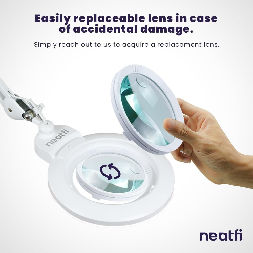 XL Dimmable LED Magnifying Lamp with 7-Inch Lens and Dual 5D/20D Magnification